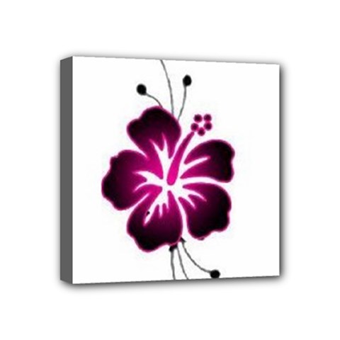 Pink Hawaiian Flower Mini Canvas 4  x 4  (Stretched) from ArtsNow.com