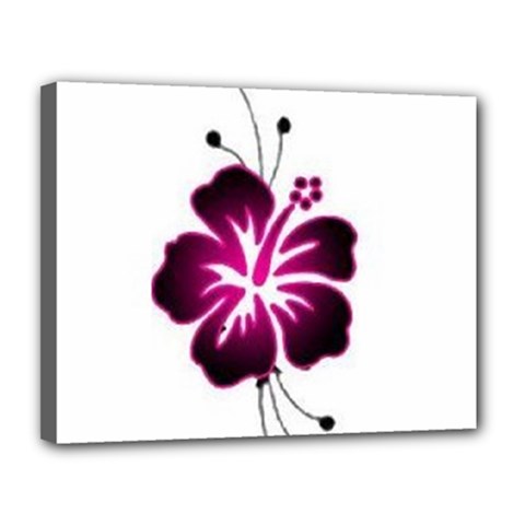 Pink Hawaiian Flower Canvas 14  x 11  (Stretched) from ArtsNow.com