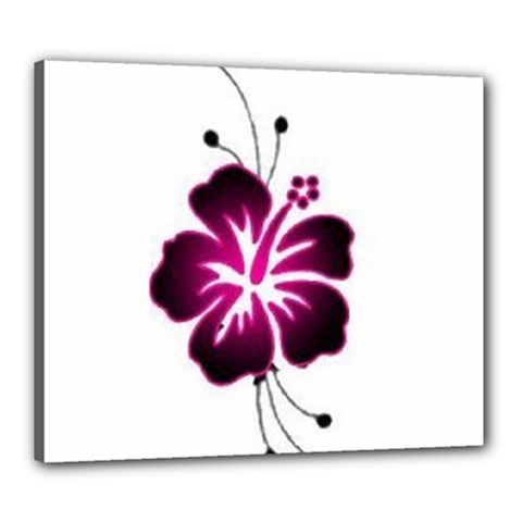 Pink Hawaiian Flower Canvas 24  x 20  (Stretched) from ArtsNow.com