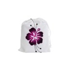 Pink Hawaiian Flower Drawstring Pouch (Small)