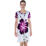 Pink Hawaiian Flower Short Sleeve Nightdress