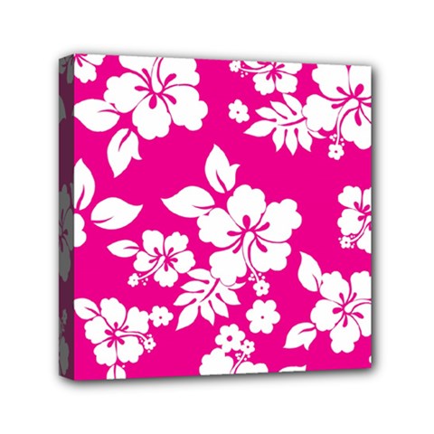 Pink Hawaiian Flowers Mini Canvas 6  x 6  (Stretched) from ArtsNow.com