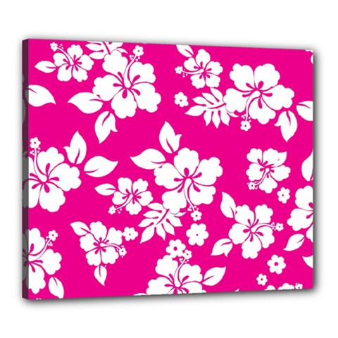 Pink Hawaiian Flowers Canvas 24  x 20  (Stretched) from ArtsNow.com