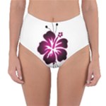 Pink Hawaiian Flower Reversible High-Waist Bikini Bottoms