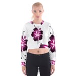 Pink Hawaiian Flower Cropped Sweatshirt