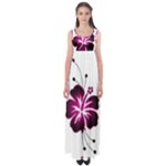 Pink Hawaiian Flower Empire Waist Maxi Dress