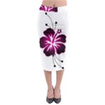 Pink Hawaiian Flower Midi Pencil Skirt