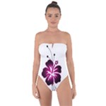 Pink Hawaiian Flower Tie Back One Piece Swimsuit