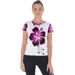 Pink Hawaiian Flower Short Sleeve Sports Top 