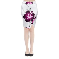 Pink Hawaiian Flower Midi Wrap Pencil Skirt from ArtsNow.com