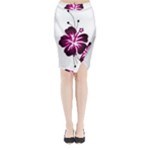 Pink Hawaiian Flower Midi Wrap Pencil Skirt