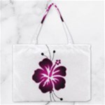 Pink Hawaiian Flower Zipper Medium Tote Bag