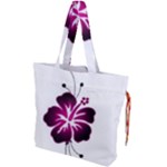 Pink Hawaiian Flower Drawstring Tote Bag