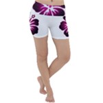 Pink Hawaiian Flower Lightweight Velour Yoga Shorts