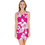 Pink Hawaiian Flowers Bodycon Dress