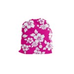 Pink Hawaiian Flowers Drawstring Pouch (Small)