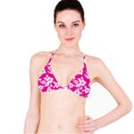 Pink Hawaiian Flowers Bikini Top