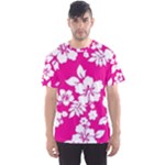 Pink Hawaiian Flowers Men s Sports Mesh Tee