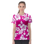 Pink Hawaiian Flowers Women s Sport Mesh Tee