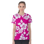 Pink Hawaiian Flowers Women s Cotton Tee