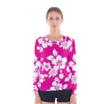 Pink Hawaiian Flowers Women s Long Sleeve Tee