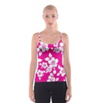 Pink Hawaiian Flowers Spaghetti Strap Top