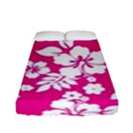 Pink Hawaiian Flowers Fitted Sheet (Full/ Double Size)