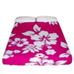 Pink Hawaiian Flowers Fitted Sheet (Queen Size)