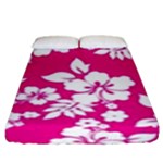 Pink Hawaiian Flowers Fitted Sheet (King Size)