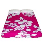 Pink Hawaiian Flowers Fitted Sheet (California King Size)