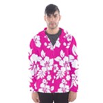 Pink Hawaiian Flowers Men s Hooded Windbreaker