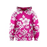 Pink Hawaiian Flowers Kids  Pullover Hoodie