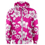 Pink Hawaiian Flowers Men s Zipper Hoodie