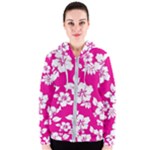 Pink Hawaiian Flowers Women s Zipper Hoodie