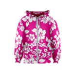 Pink Hawaiian Flowers Kids  Zipper Hoodie