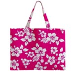 Pink Hawaiian Flowers Zipper Mini Tote Bag