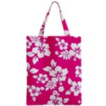 Pink Hawaiian Flowers Zipper Classic Tote Bag