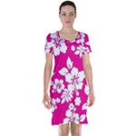 Pink Hawaiian Flowers Short Sleeve Nightdress