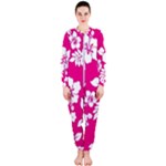 Pink Hawaiian Flowers OnePiece Jumpsuit (Ladies)