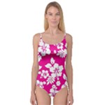 Pink Hawaiian Flowers Camisole Leotard 