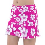 Pink Hawaiian Flowers Tennis Skirt