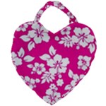 Pink Hawaiian Flowers Giant Heart Shaped Tote