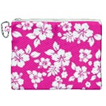 Pink Hawaiian Flowers Canvas Cosmetic Bag (XXL)