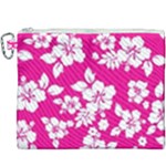 Pink Hawaiian Flowers Canvas Cosmetic Bag (XXXL)