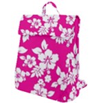 Pink Hawaiian Flowers Flap Top Backpack