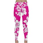 Pink Hawaiian Flowers Lightweight Velour Classic Yoga Leggings