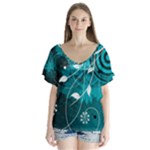 Design Art (design 15) V-Neck Flutter Sleeve Top