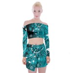 Design Art (design 15) Off Shoulder Top with Mini Skirt Set