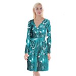 Design Art (design 15) Long Sleeve Velvet Front Wrap Dress