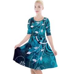 Quarter Sleeve A-Line Dress 